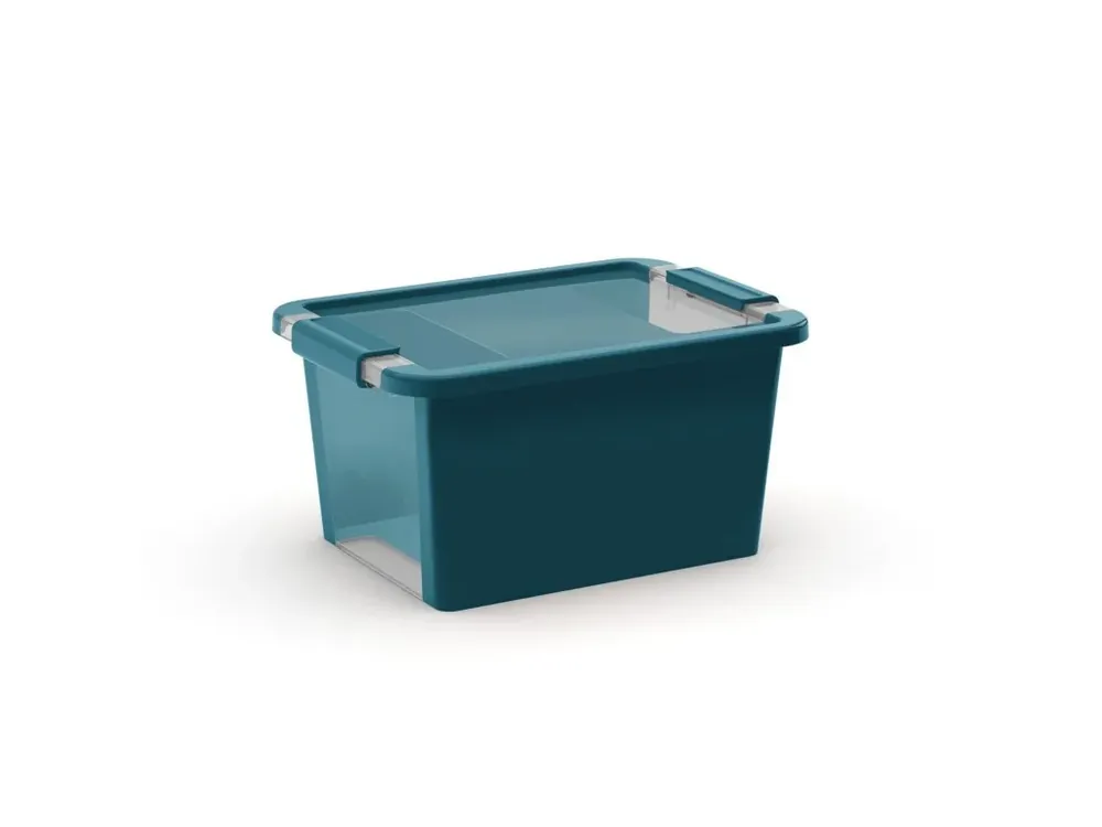 Plastový úložný box BI, objem 11l, 36,5 x 26 x 19 (výška) cm, tyrkys | Kupte nyní