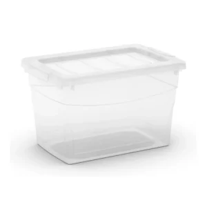 Prémiová kvalita | Plastový úložný box s víkem na klip, průhledný, transparentní, 16 l