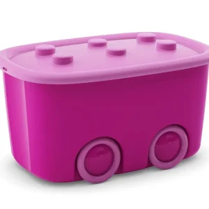 Plastový úložný box FUNNY na hračky, objem 46l, 58 × 38,5 × 32 (výška) cm, růžová - Top produkt