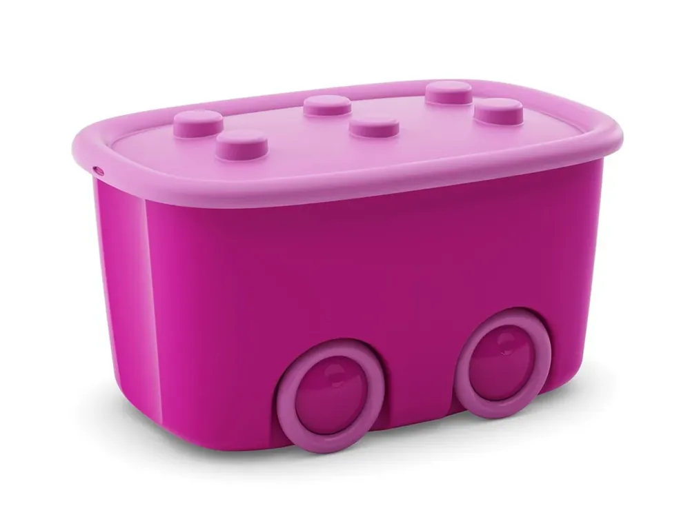 Plastový úložný box FUNNY na hračky, objem 46l, 58 × 38,5 × 32 (výška) cm, růžová - Top produkt