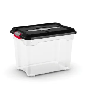 Plastový úložný box Moover box S, objem 18l, 38 x 26,5 x 28,5 (výška) cm, černé víko - Ihned k objednání