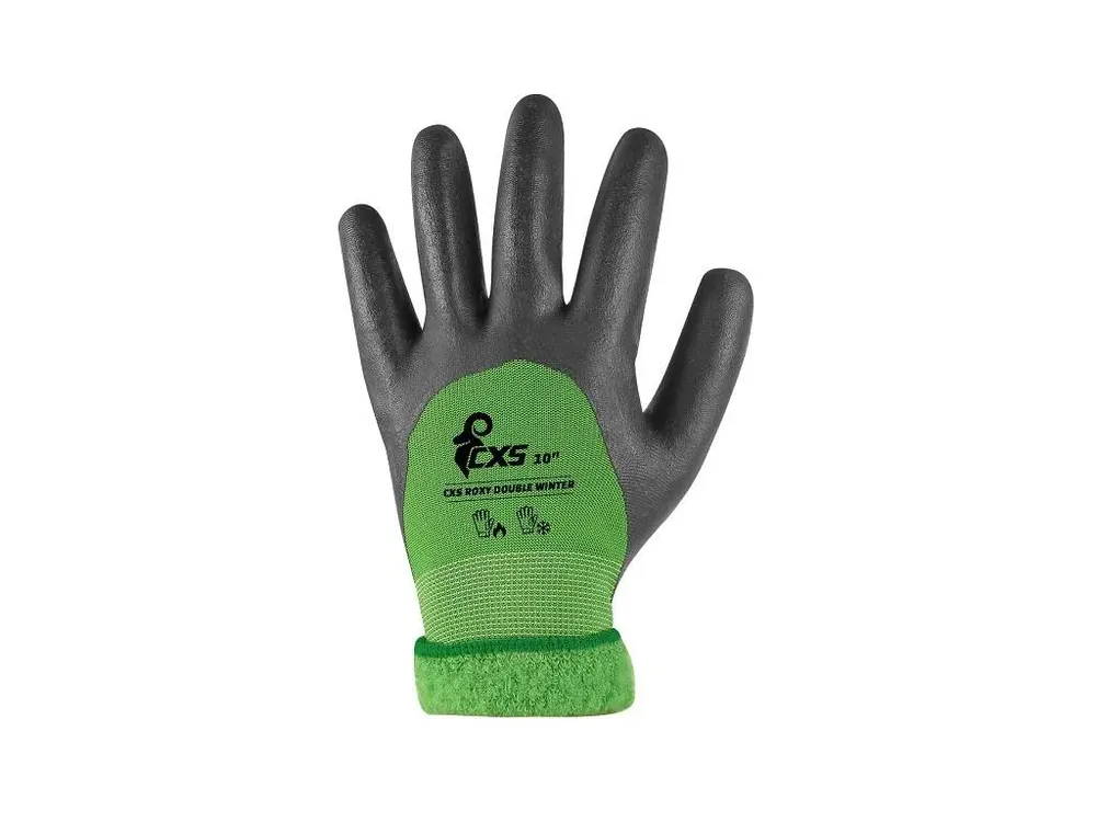 Rukavice CXS DOUBLE ROXY WINTER, zimní, máčené v nitrilu, vel. 10 - Velká sleva