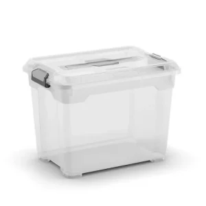 Poslední kusy | Plastový úložný box Moover box S, objem 18l, 38 x 26,5 x 28,5 (výška) cm, transparentní víko
