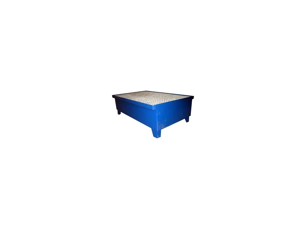 Skvělá cena - Záchytná vana pro 2 sudy, s roštem, 1200x810x405 mm, lak