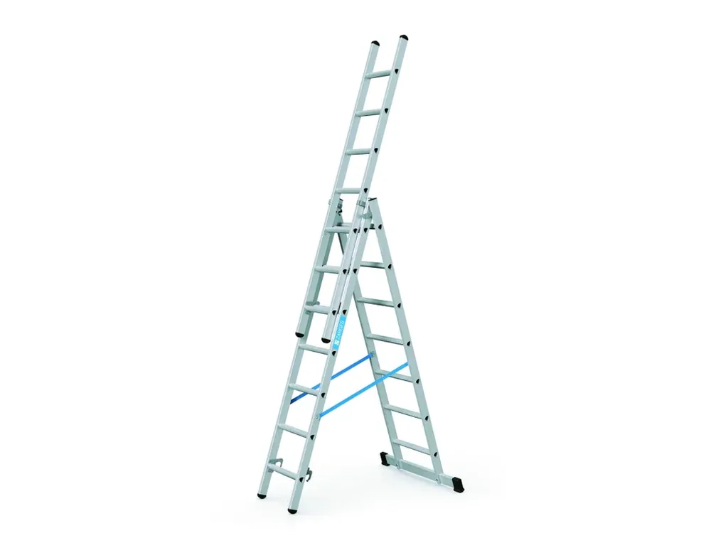 Oblíbený produkt | Profi trojdílný hlinikový kombinovaný žebřík ZARGES Skymaster DX, 3x9 příček
