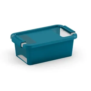 Skvělá nabídka | Plastový úložný box BI, objem 3l, 26,5 x 16 x 10 (výška) cm, tyrkys
