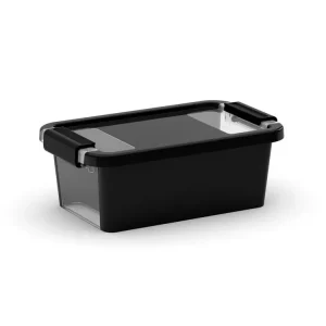 Omezené zásoby - Plastový úložný box BI, objem 3l, 26,5 x 16 x 10 (výška) cm, černý