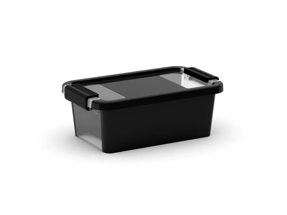 Omezené zásoby - Plastový úložný box BI, objem 3l, 26,5 x 16 x 10 (výška) cm, černý