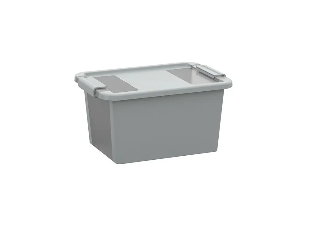 Plastový úložný box BI, objem 11l, 36,5 x 26 x 19 (výška) cm, šedý | Skvělé hodnocení