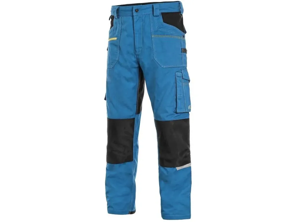 Vrácení zdarma | Kalhoty CXS STRETCH, 170-176cm, pánská, středně modrá-černá