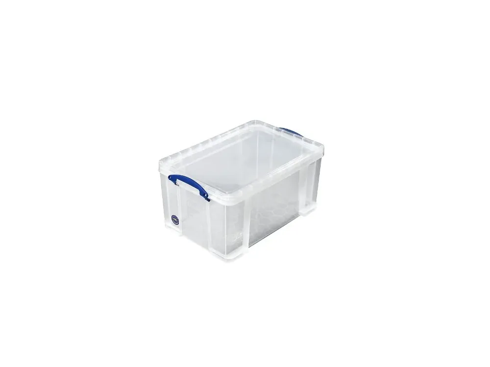 Plastový úložný box s víkem, really useful box, průhledný, 48 litrů - Cenový hit