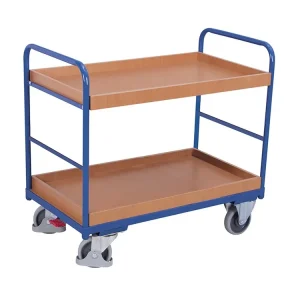 Policový vozík, 2 police s ohraněním, Variofit, ložná plocha 116 x 75 cm, do 250 kg, modrá/antracit | Velmi populární
