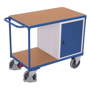 Dílenský vozík, 1 skříňka, Variofit, do 500 kg, š x h x v 119 x 60 x 93 cm, modrá/antracit - Zvýhodněná cena