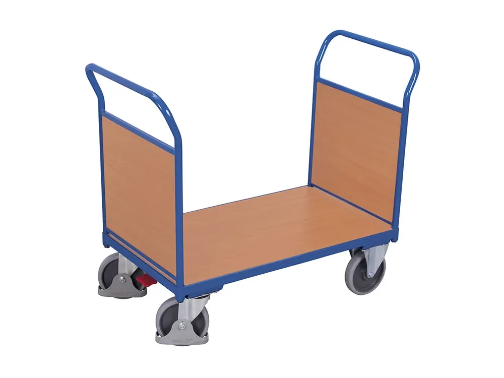 Plošinový vozík se dvěma madly s plnou výplní, Variofit, ložná plocha 85 x 50 cm, do 400 kg, modrá/antracit | Velmi žádaný produkt