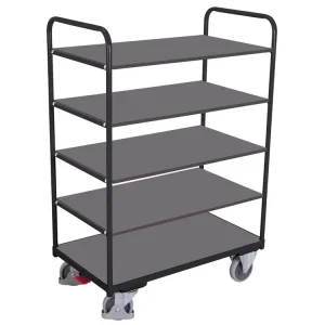 Akce | Vysoký policový vozík, Variofit, 5 polic (84 x 48 cm), do 250 kg, modrá/antracit
