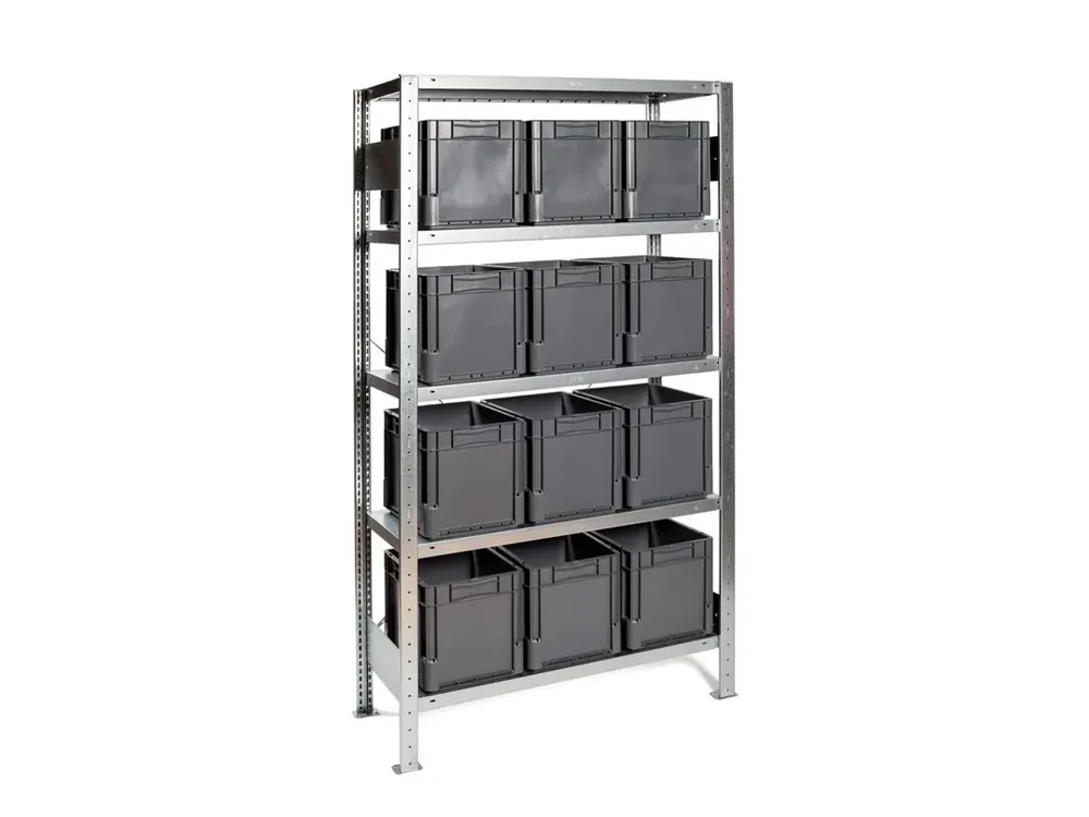 Výborné hodnocení - Regál s 12 zásuvnými boxy, 200 x 100 x 40 cm