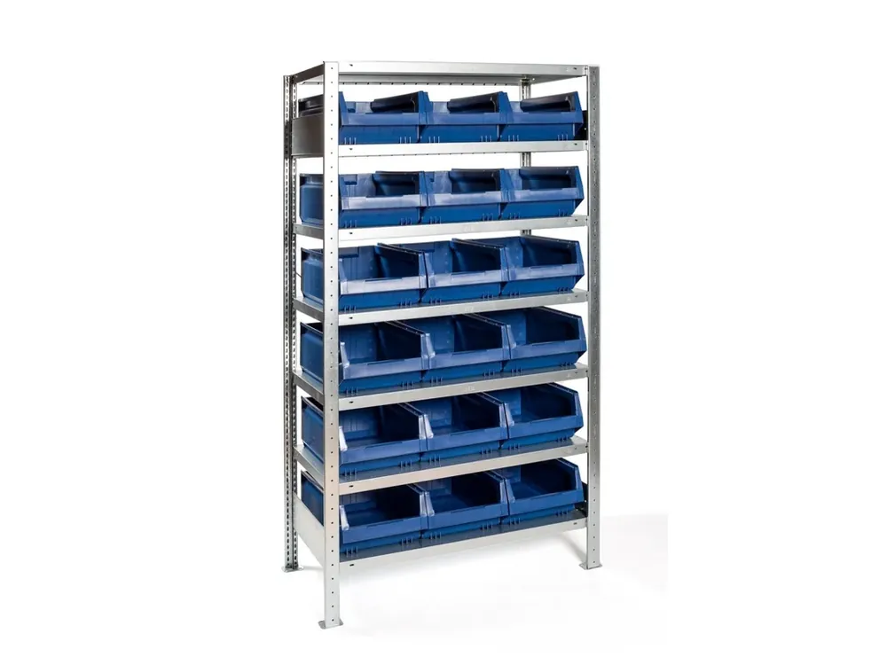 Nejprodávanější - Regál s 18 zásuvnými boxy, 200 x 100 x 50 cm