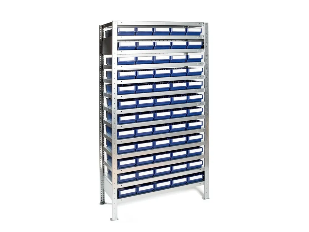 Regál s 60 zásuvnými boxy, 200 x 100 x 40 cm | Právě dorazilo
