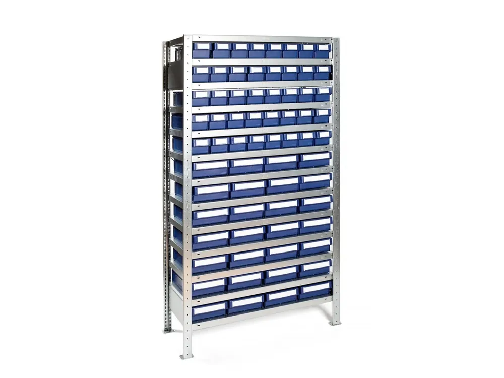 Regál s 40 + 28 zásuvnými boxy, 200 x 100 x 60 cm | Špičková kvalita