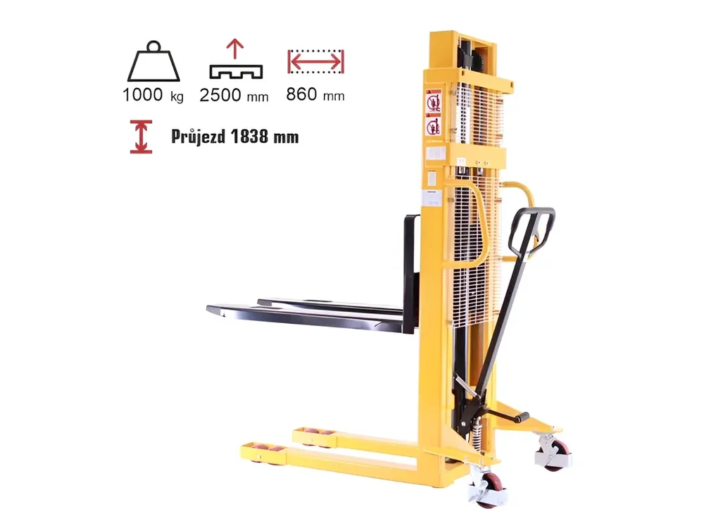 Akční nabídka | Ruční vysokozdvižný vozík, do 1 000 kg, výška zdvihu 2 500 mm