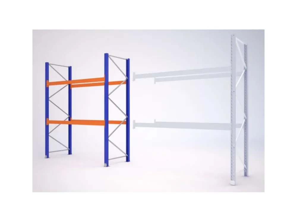 Paletový regál, základní, 273,6 x 270 x 110 cm, 5 200 kg, zem + 2 patra, modrý - Super cena