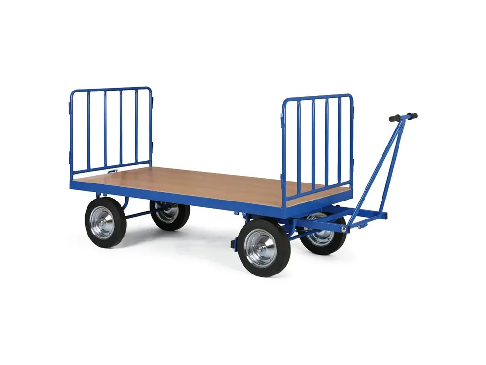 Ruční plošinový vůz, 2 ohrádky, 600 kg - Premium