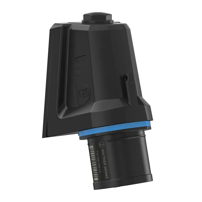 WALTHER FW710306SK CEE Nástěnná přívodka šikmá NEO, 16A 3P 230V 6h, IP54, se šroubovým připojením, černá/modrá | Nově v nabídce