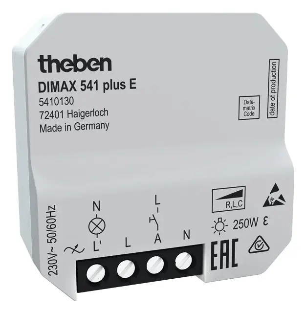 THEBEN 5410130 DIMAX 541 plus E Univerzální stmívač pod omítku s pamětí jasu a funkcí usínání | Snadný nákup