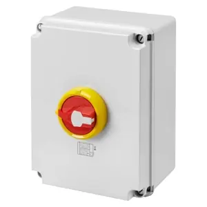 Nově v nabídce - GEWISS GW70492P Vačkový spínač, nouzová verze, 100A 4P, IP66/67/69, červená páčka