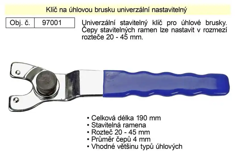 Klíč na úhlovou brusku univerzální | Rychlé odeslání