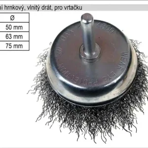Kartáč rotační hrnkový 63mm vlnitý drát pro vrtačku | Ušetřete