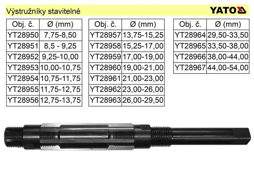 Zbývá jen pár kusů - YATO Výstružník stavitelný 9,25-10,00mm HSS YT-28952