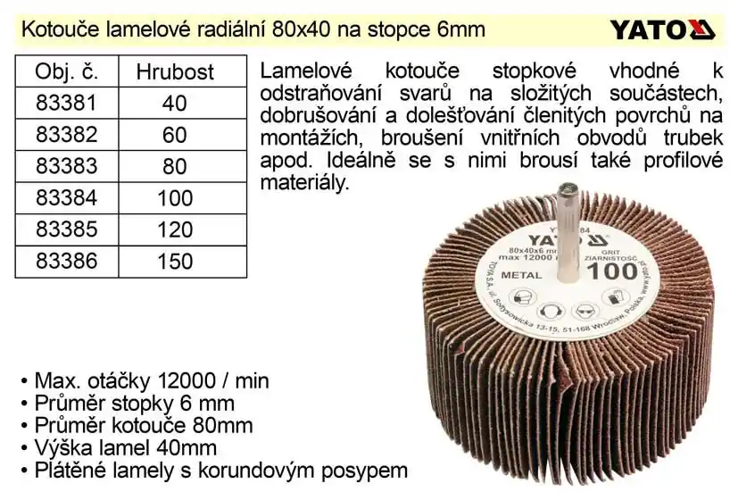 Kotouč lamelový radiální na stopce 80x40 P-80 | Profesionální kvalita