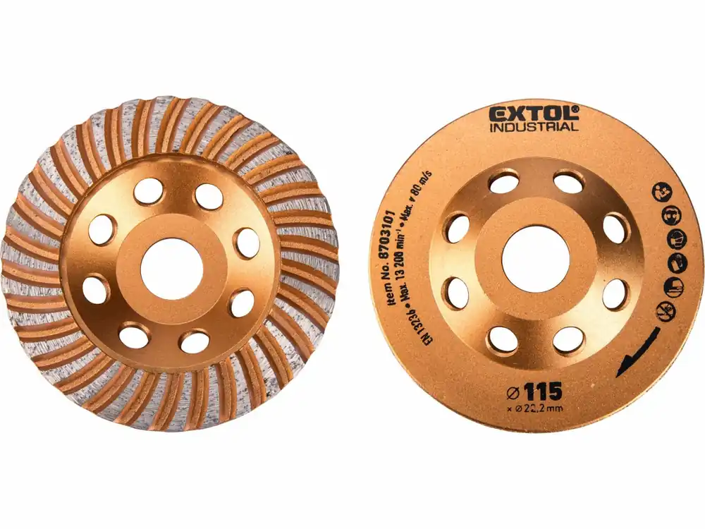 Akční cena - EXTOL INDUSTRIAL kotouč diamantový brusný lamelový, O 115x22,2mm 8703101