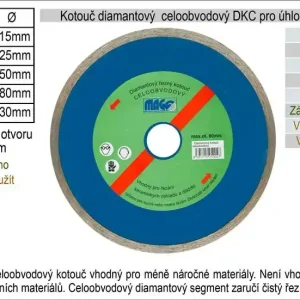 Doprodej zásob | Kotouč diamantový celoobvodový pro úhlové brusky DKC230