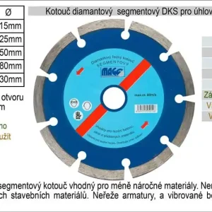 K objednání | Kotouč diamantový segmentový pro úhlové brusky DKS230