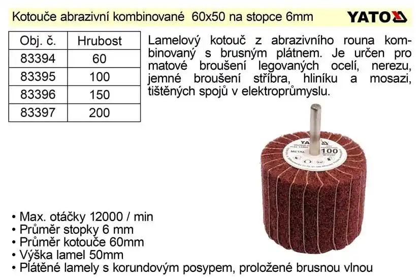 Cenová bomba - Brusný kotouč stopkový abrazivní kombinovaný 60x50 P-100