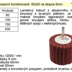 Brusný kotouč stopkový abrazivní kombinovaný 60x50 P-60 - Kupte dnes