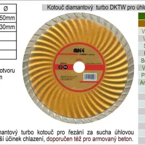 Doporučujeme | Kotouč diamantový turbo pro úhlové brusky DKTW150