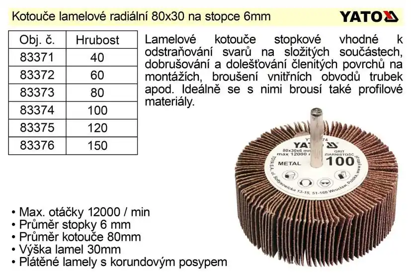 Kotouč lamelový radiální na stopce 80x30 P-40 - Doporučujeme