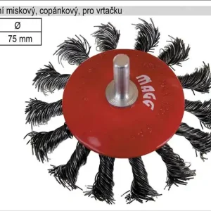 Kartáč rotační miskový 75mm copánkový pro vrtačku (TR253130) - Rychlé dodání