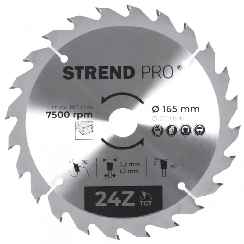 Poslední dny - STREND PRO Pilový kotouč s SK plátky 165x2.2x20/16mm 24 zubů