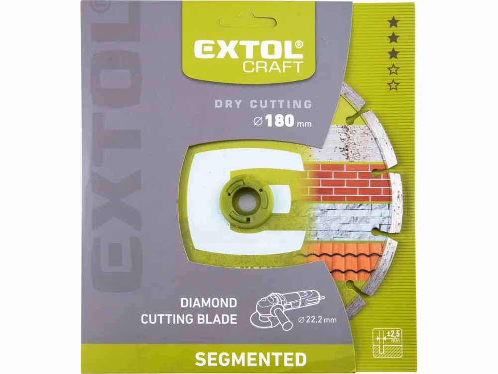 Kupte dnes - kotouč diamantový řezný segmentový, 180x22,2mm, suché řezání, EXTOL CRAFT