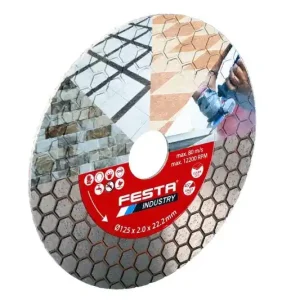 Akce končí brzy | FESTA INDUSTRY diamantový řezný kotouč 125x2.0x22.2mm, vhodný na kamenické rohy