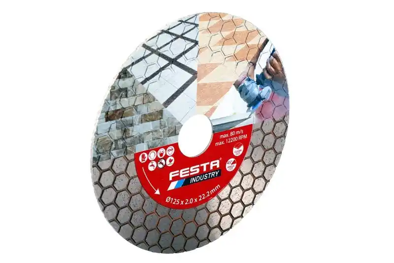 Akce končí brzy | FESTA INDUSTRY diamantový řezný kotouč 125x2.0x22.2mm, vhodný na kamenické rohy