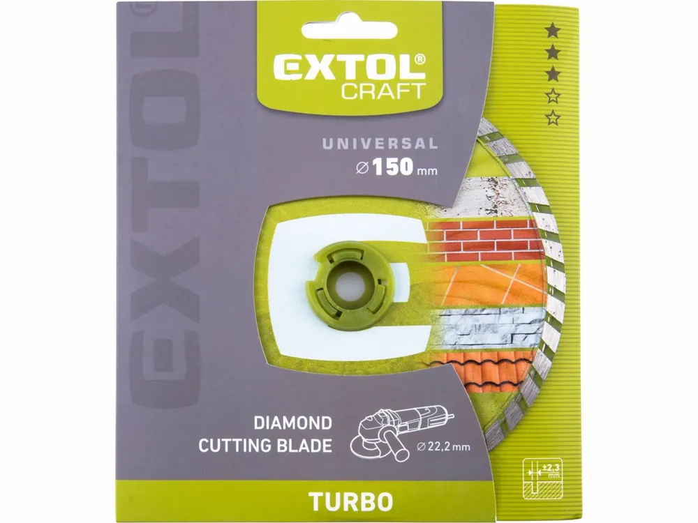 kotouč diamantový řezný turbo, 150x22,2mm, suché i mokré řezání, EXTOL CRAFT | Nově přidáno