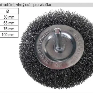 Doprodej | Kartáč rotační radiální 100mm vlnitý drát pro vrtačku