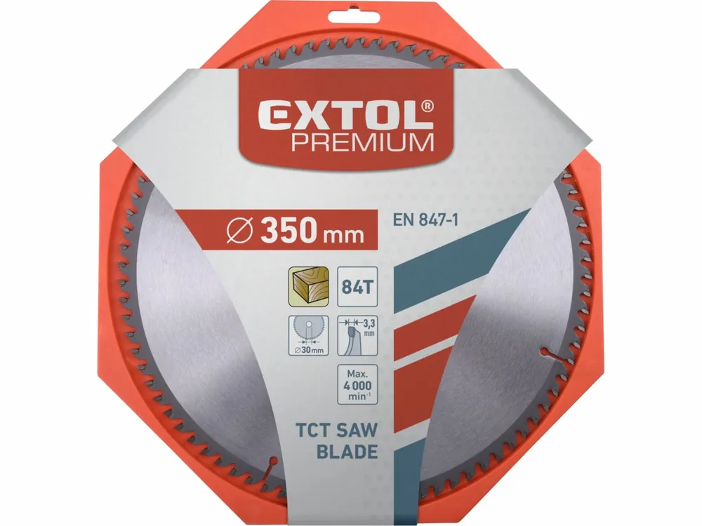 kotouč pilový s SK plátky, 350x2,5x30mm, 84T, šířka SK plátků 3,5mm, SK, EXTOL PREMIUM - Akce