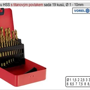 Vrtáky do kovu s titanovým povlakem 1-10mm HSS sada 19 kusů | Nově přidáno