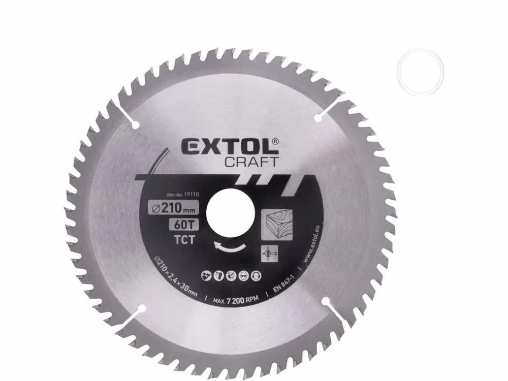 Nově v sortimentu - EXTOL CRAFT kotouč pilový s SK plátky, O 210x2,4x30mm, 60T 19110